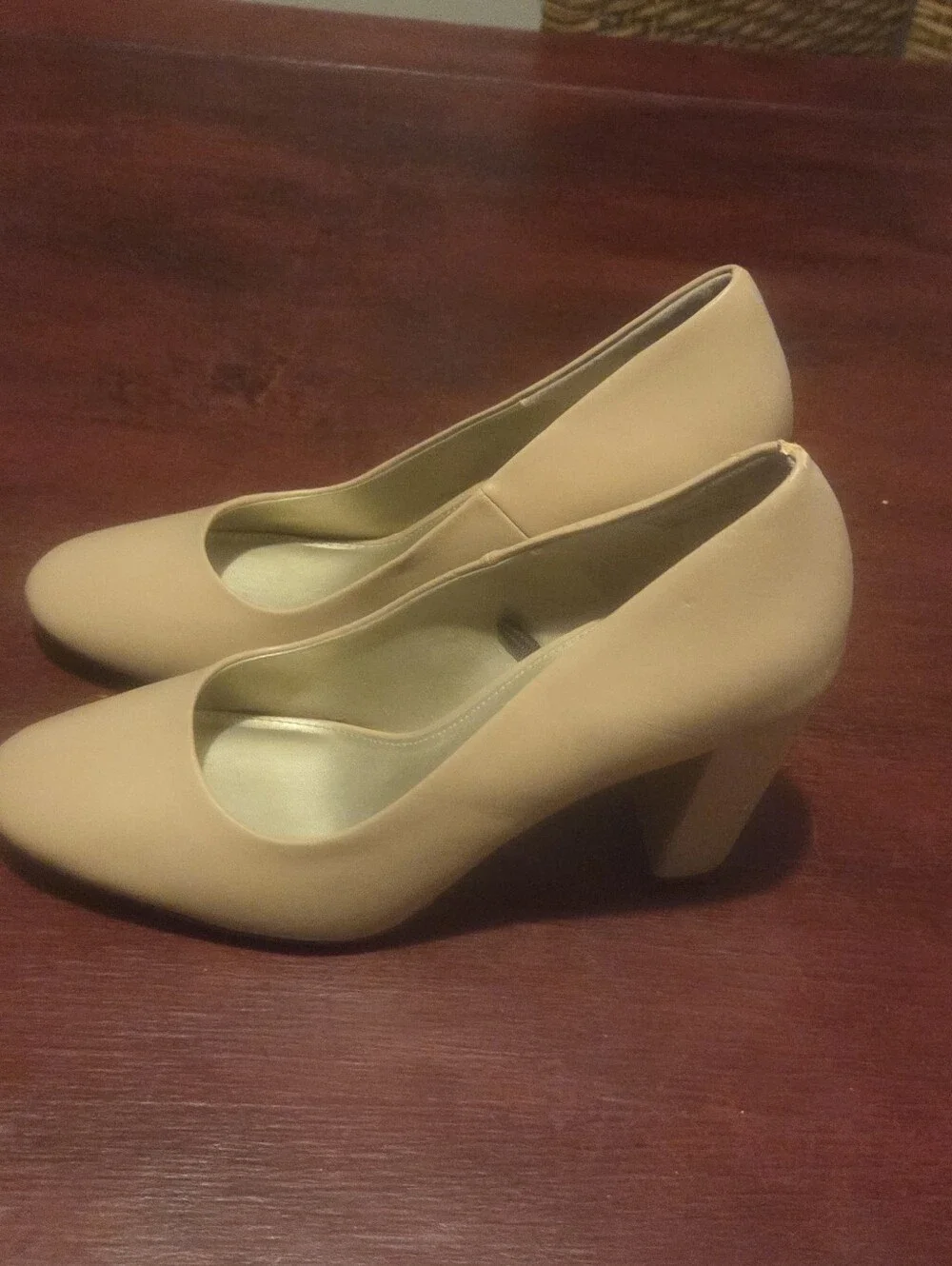 Ana Classic Women's Nude Block Heel Pumps